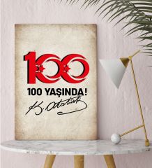 BK Gift 29 Ekim Tasarımlı Kanvas Tablo-6, 30x50cm 29 Ekim Hediyesi,Ev Dekorasyonu, 100.Yıl Hediyesi