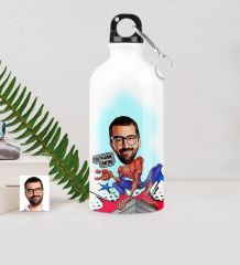 Kişiye Özel Örümcek Adam Karikatürlü Metal Suluk (500 ml.)