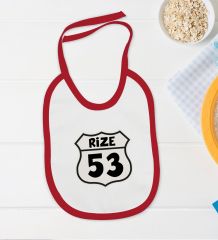 BK Kids Rize Tasarımlı Kırmızı Bebek Body Zıbın ve Mama Önlüğü Hediye Seti-1