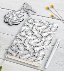Kişiye Özel İsimli Beyaz Defter Kalem Ve Anahtarlık Hediye Seti-29
