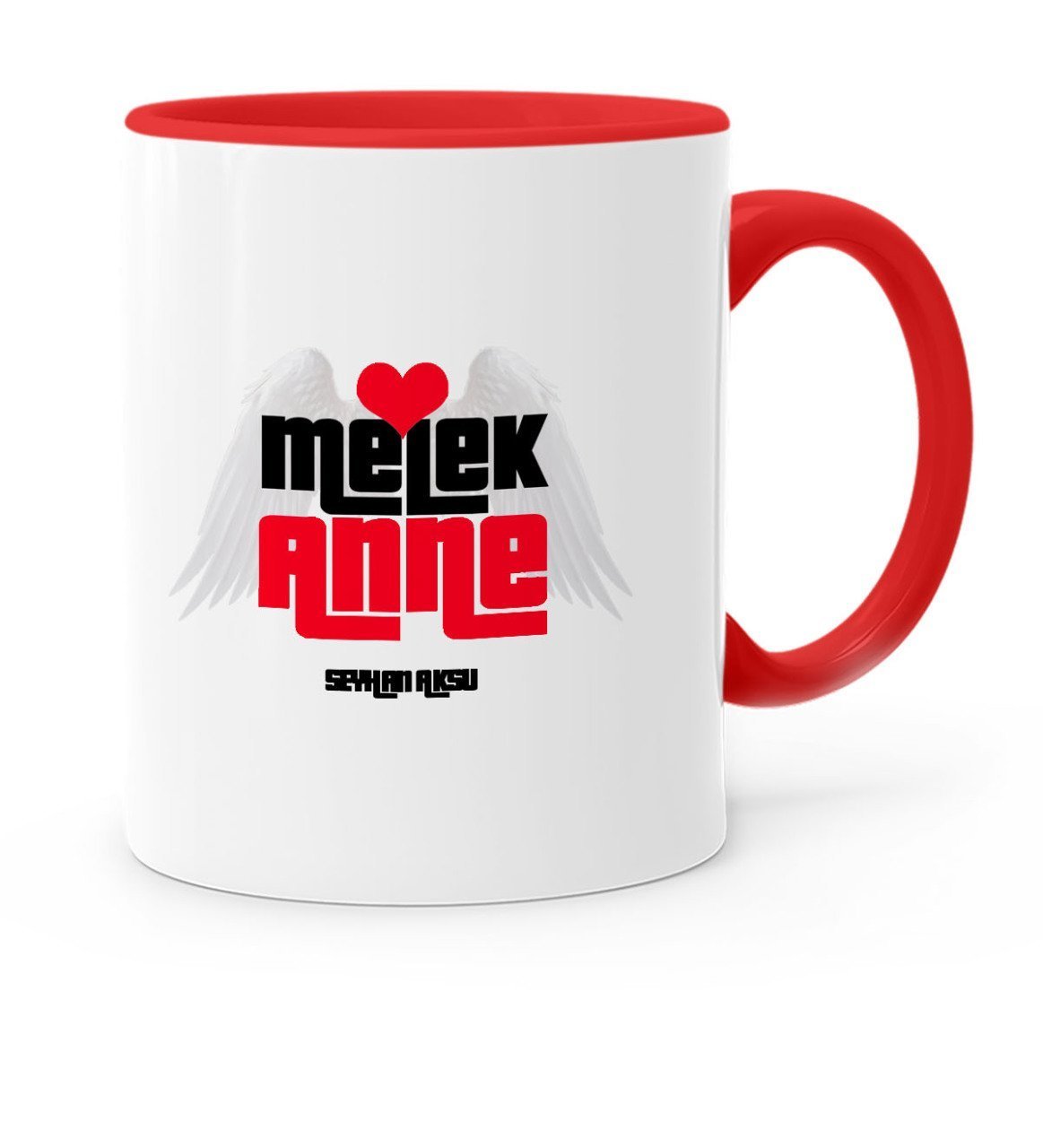 Kişiye Özel Melek Anne Kırmızı Kupa Bardak - 1