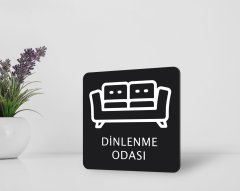 BK Home Dinlenme Odası Kapı Yönlendirme Levhası