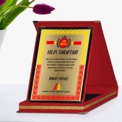 Kişiye Özel Sarı Kırmızı Yılın Taraftarı Kırmızı Plaket