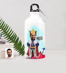 Kişiye Özel Kral Karikatürlü Metal Suluk (500 ml.)