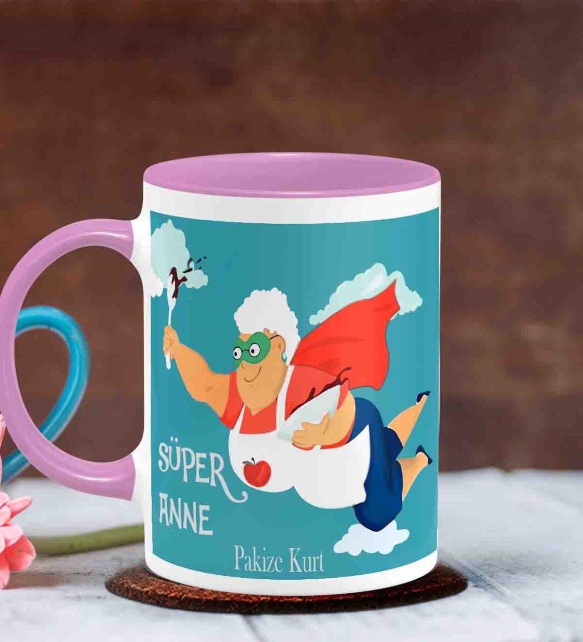 Kişiye Özel Anneler Günü Temalı Pembe Kupa Bardak P10