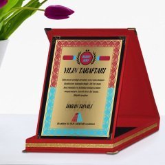 Kişiye Özel Bordo Mavi Yılın Taraftarı Kırmızı Plaket