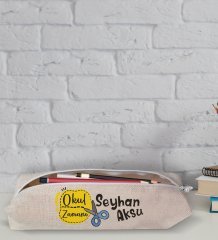Çocuklara Özel İsimli Keten Okul Kalemliği-16
