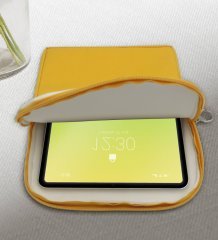 BK Gift Kurukafa Tasarımlı Taşınabilir Koruyucu Tablet Kılıfı & Organizer Çanta - Sarı-8