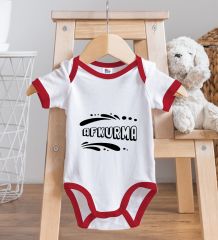BK Kids Afkurma Tasarımlı Kırmızı Bebek Body Zıbın-1