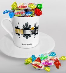 Kişiye Özel Yapım Mühendisi Türk Kahvesi Fincanı ve Haribo Şeker Hediye Seti-2