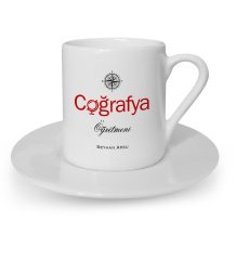 Kişiye Özel Coğrafya Öğretmeni Türk Kahvesi Fincanı - 1