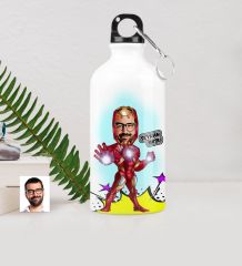Kişiye Özel Demir Adam Karikatürlü Metal Suluk (500 ml.) - 2