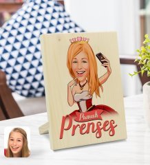 Kişiye Özel Prenses Karikatürlü Dekoratif Ahşap Çerçeve Model 3
