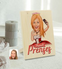 Kişiye Özel Prenses Karikatürlü Dekoratif Ahşap Çerçeve Model 3