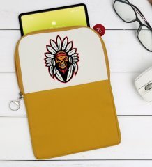 BK Gift Kurukafa Tasarımlı Taşınabilir Koruyucu Tablet Kılıfı & Organizer Çanta - Sarı-6