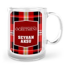 Kişiye Özel Dünyanın En İyi Öğretmeni Cam Kupa Bardak - 9