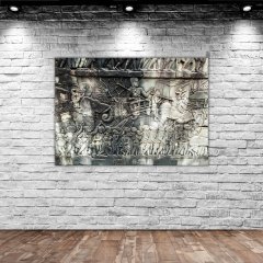 BK Home Eski Khmer Duvar Oyma Tasarımlı Kanvas Tablo 50x70cm-2