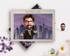 Kişiye Özel Erkek Avukat Karikatürlü 1000 Parça Profesyonel Puzzle-3