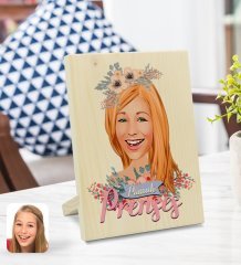 Kişiye Özel Prenses Karikatürlü Dekoratif Ahşap Çerçeve Model 2
