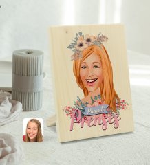 Kişiye Özel Prenses Karikatürlü Dekoratif Ahşap Çerçeve Model 2