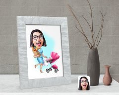 Kişiye Özel Ev Hanımı Anne Karikatürlü Dekoratif Çerçeve-1