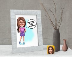 Kişiye Özel Kız Çocuk Kolay Yetişmiyor Karikatürlü Dekoratif Çerçeve-5