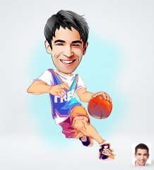 Kişiye Özel Erkek Basketbolcu Tasarımlı Dijital Karikatür-2