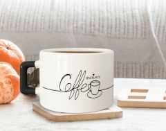 BK Gift Kişiye Özel İsimli Siyah Kulplu Çay & Kahve Fincanı-1, Arkadaşa Hediye, Sevgiliye Hediye