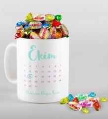 Kişiye Özel Doğum Günü Takvimi Kupa ve Haribo Şeker Hediye Seti-1