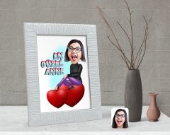 Kişiye Özel En Güzel Anne Karikatürlü Dekoratif Çerçeve-1