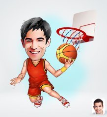 Kişiye Özel Erkek Basketbolcu Tasarımlı Dijital Karikatür-1