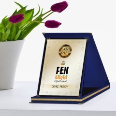 Kişiye Özel Yılın En İyi Fen Bilgisi Öğretmeni Lacivert Plaket Ödülü