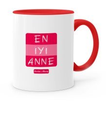 Kişiye Özel En İyi Anne Kırmızı Kupa Bardak - 4