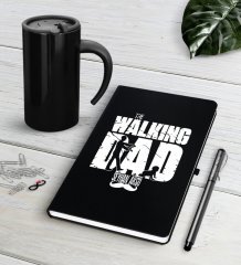Kişiye Özel Walking Dad Siyah Defter Kalem Termos Mug Seti-2