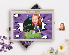 Kişiye Özel En İyi Öğretmen Karikatürlü 1000 Parça Profesyonel Puzzle-2