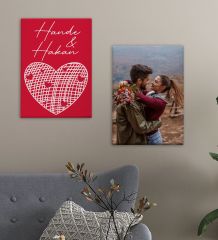 BK Gift Kişiye Özel Sevgili Temalı 2’li 30x50cm Kanvas Tablo,Duvar Dekoru,Sevgiliye Hediye,Ev Dekorasyonu,Sevgililer Günü Hediyesi-6