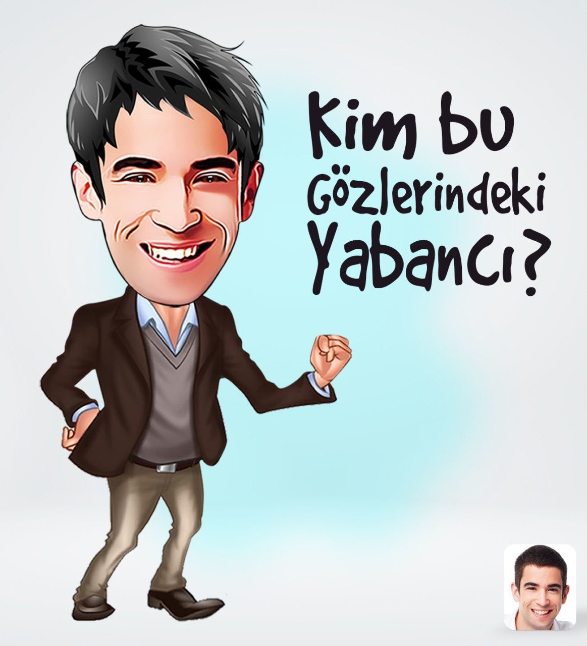 Kişiye Özel Erkek Kim Bu Gözlerindeki Yabancı Tasarımlı Dijital Karikatür-1