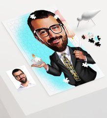 Kişiye Özel Bay Doğum Günü Karikatür 240 Parça A3 Puzzle - 3