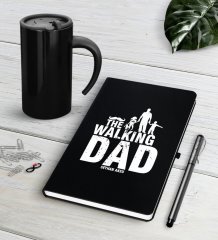 Kişiye Özel Walking Dad Siyah Defter Kalem Termos Mug Seti-1
