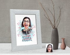 Kişiye Özel Canım Annem Karikatürlü Dekoratif Çerçeve-1