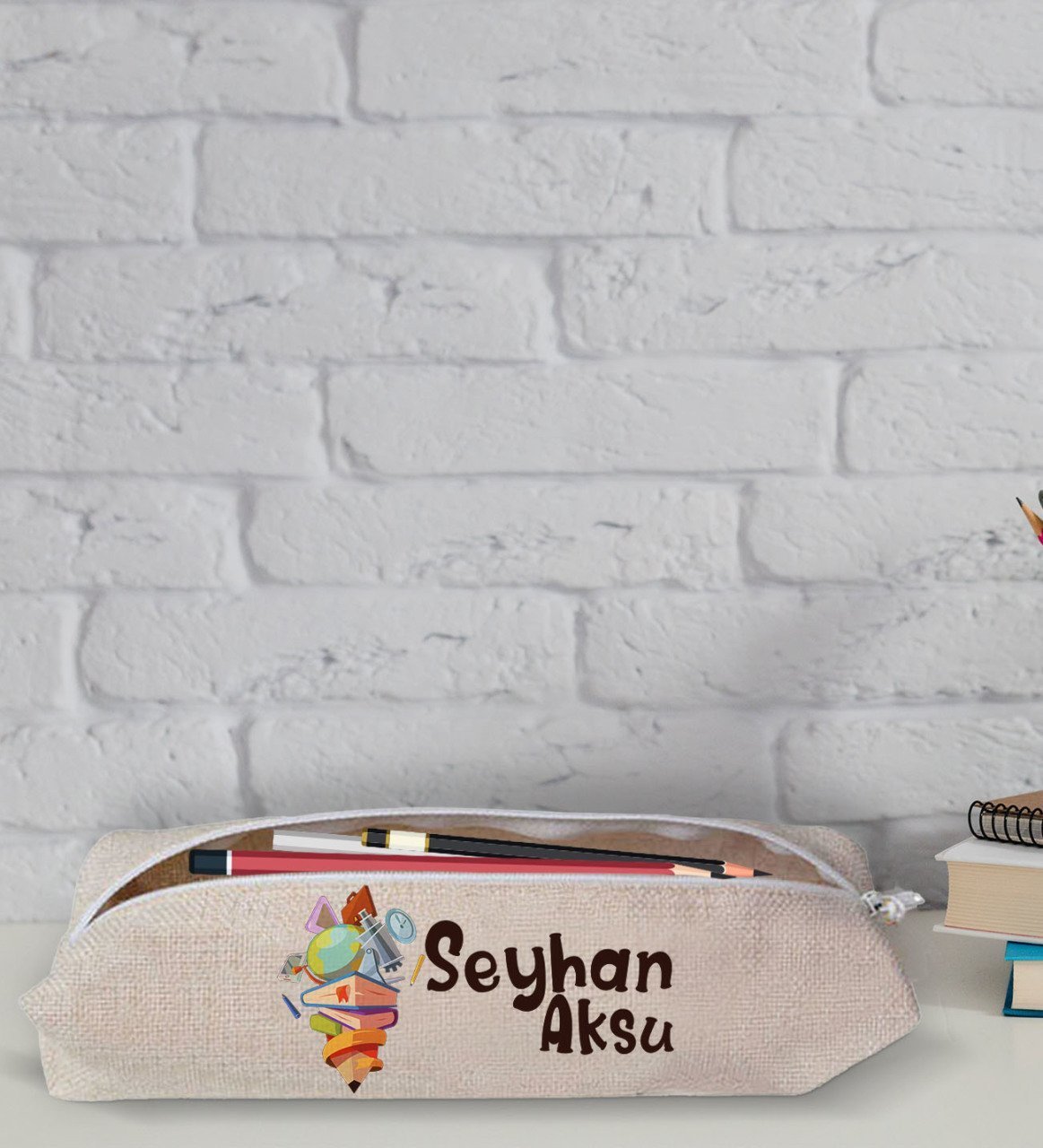 Çocuklara Özel İsimli Keten Okul Kalemliği-8