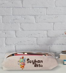 Çocuklara Özel İsimli Keten Okul Kalemliği-8