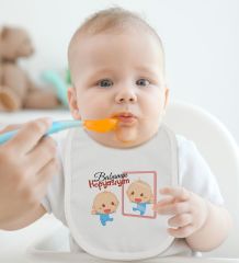BK Kids Babamın Kopyasıyım Tasarımlı Bebek Body Zıbın ve Mama Önlüğü Hediye Seti - Model 1