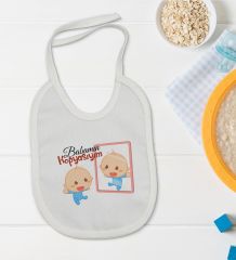 BK Kids Babamın Kopyasıyım Tasarımlı Bebek Body Zıbın ve Mama Önlüğü Hediye Seti - Model 1