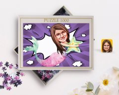 Kişiye Özel Deniz Kızı Karikatürlü 1000 Parça Profesyonel Puzzle-1