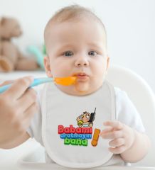 BK Kids Babamı Aratmayın Bana Tasarımlı Bebek Body Zıbın ve Mama Önlüğü Hediye Seti - Model 1