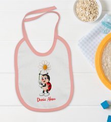 BK Kids Kişiye Özel Pembe Bebek Mama Önlüğü - Model 178