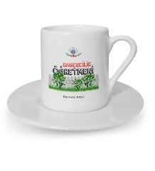 Kişiye Özel Bahçecilik Öğretmeni Türk Kahvesi Fincanı - 1