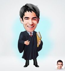 Kişiye Özel Erkek Avukat Tasarımlı Dijital Karikatür-1