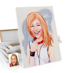Kişiye Özel Bayan Karikatürlü Kanvas Tablo 50x70cm-35